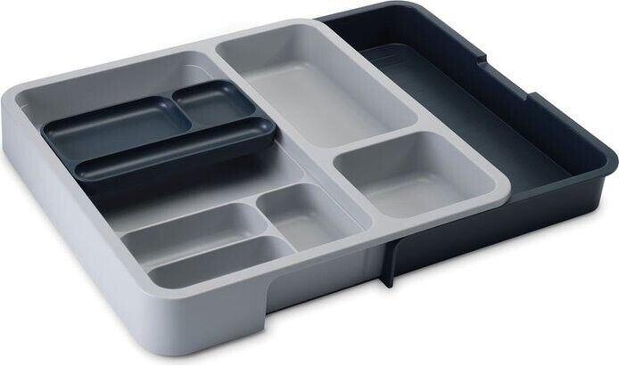 JOSEPH JOSEPH DrawerStore Organiser, Expandable Drawer Tidy, Grey/Grey