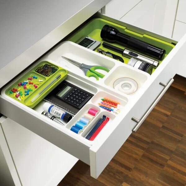 JOSEPH JOSEPH DrawerStore Organiser, Expandable Drawer Tidy, Grey/Grey