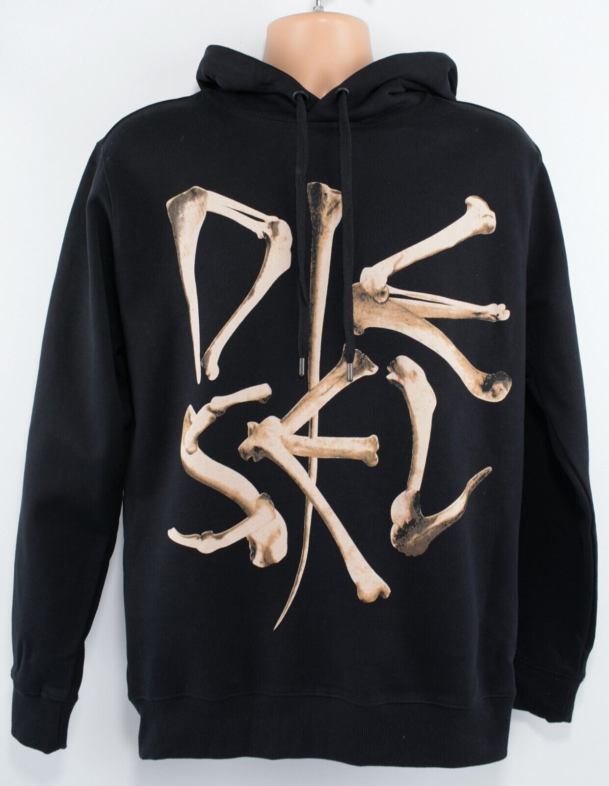 DIESEL Men's S-BONE Hooded Sweatshirt, Black, 100% Cotton, size L