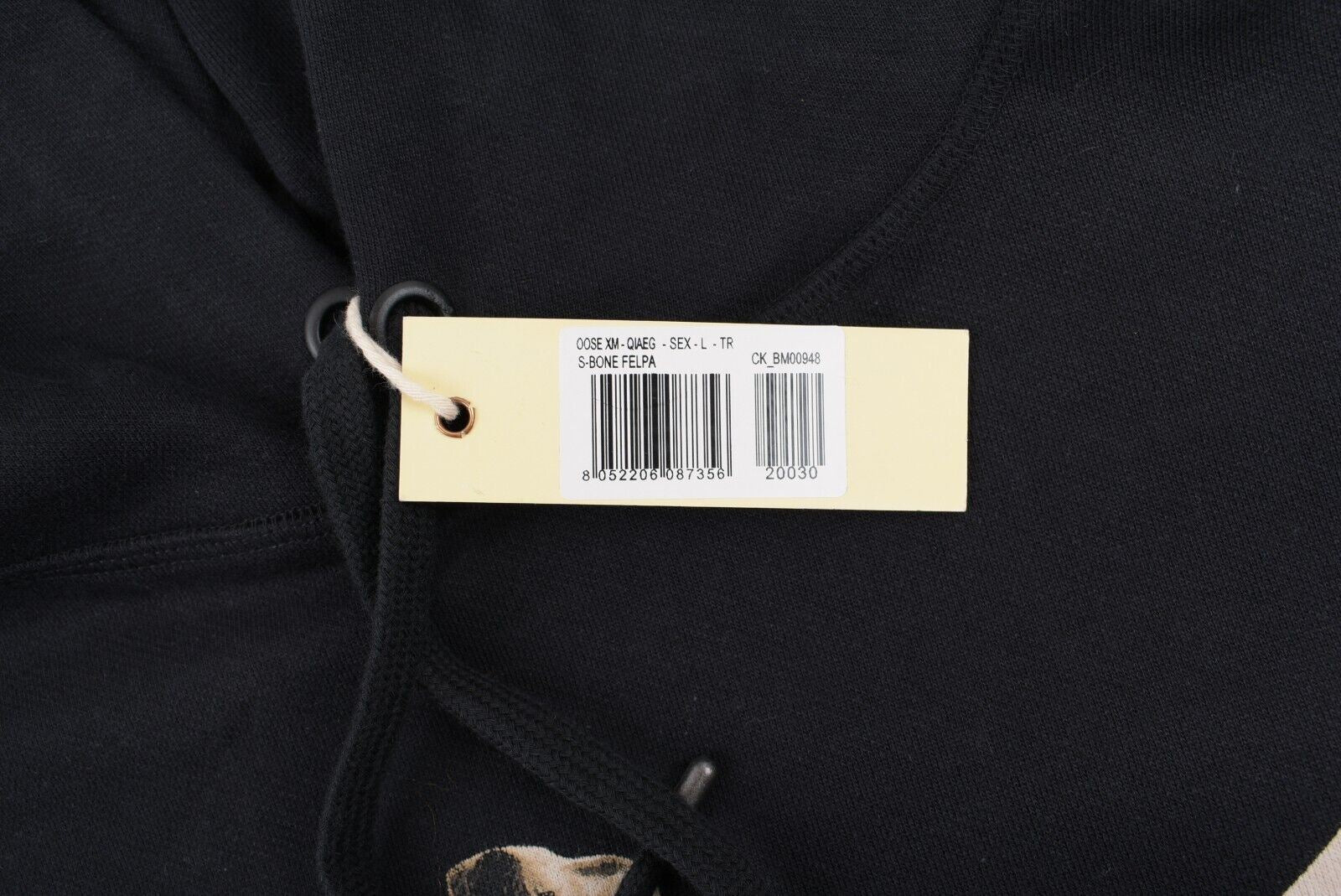 DIESEL Men's S-BONE Hooded Sweatshirt, Black, 100% Cotton, size L