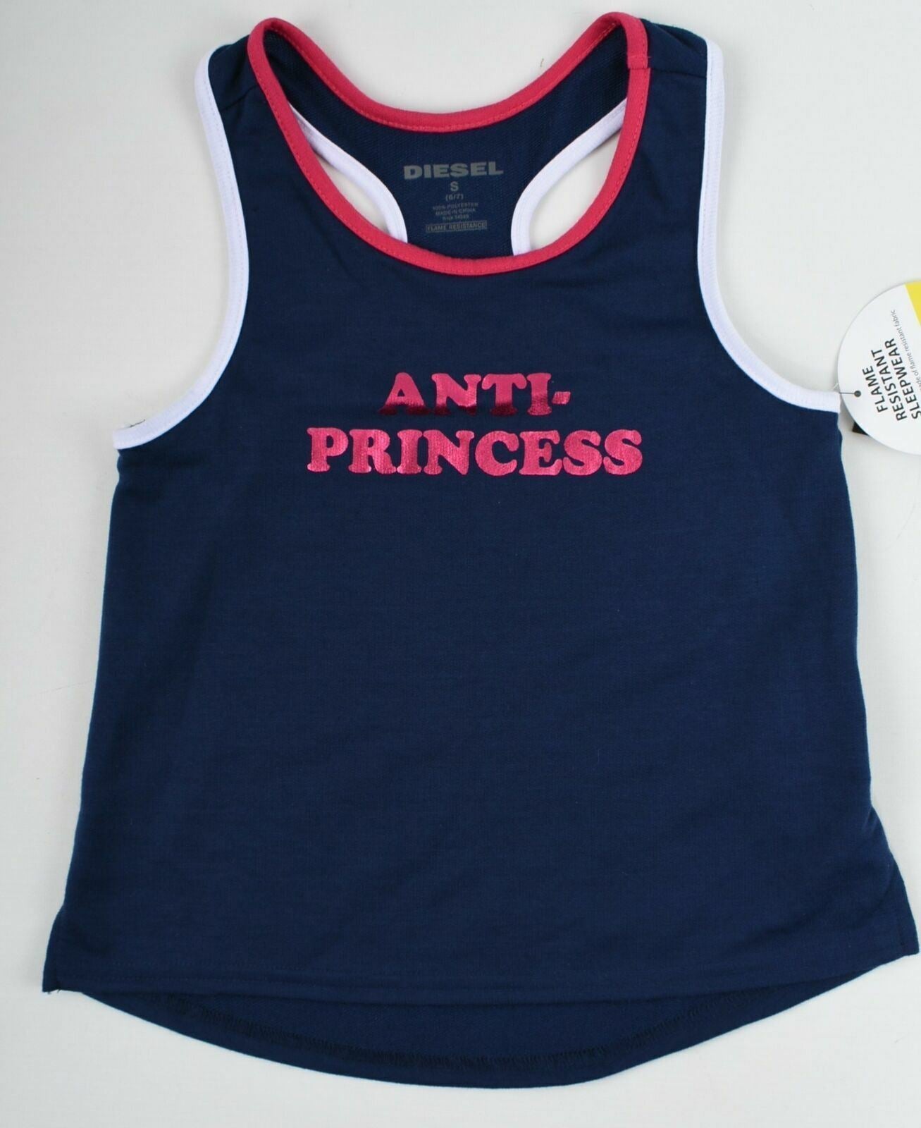 DIESEL Girl's Blue Sleepwear Lounge Vest Tank Top Nightwear 6 years to 7 years