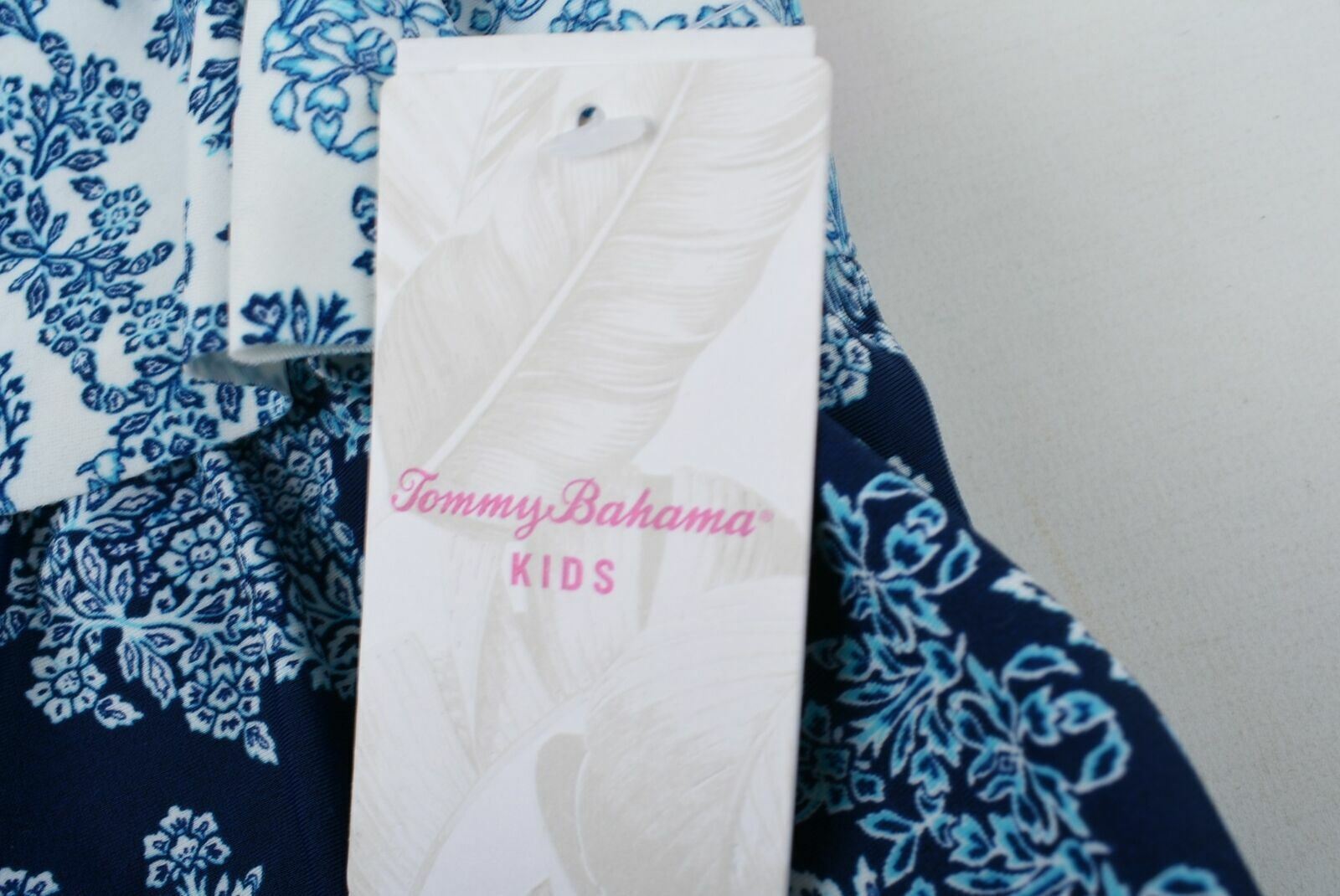 TOMMY BAHAMA Girls Blue Floral print Swim Top- Age 6 Years