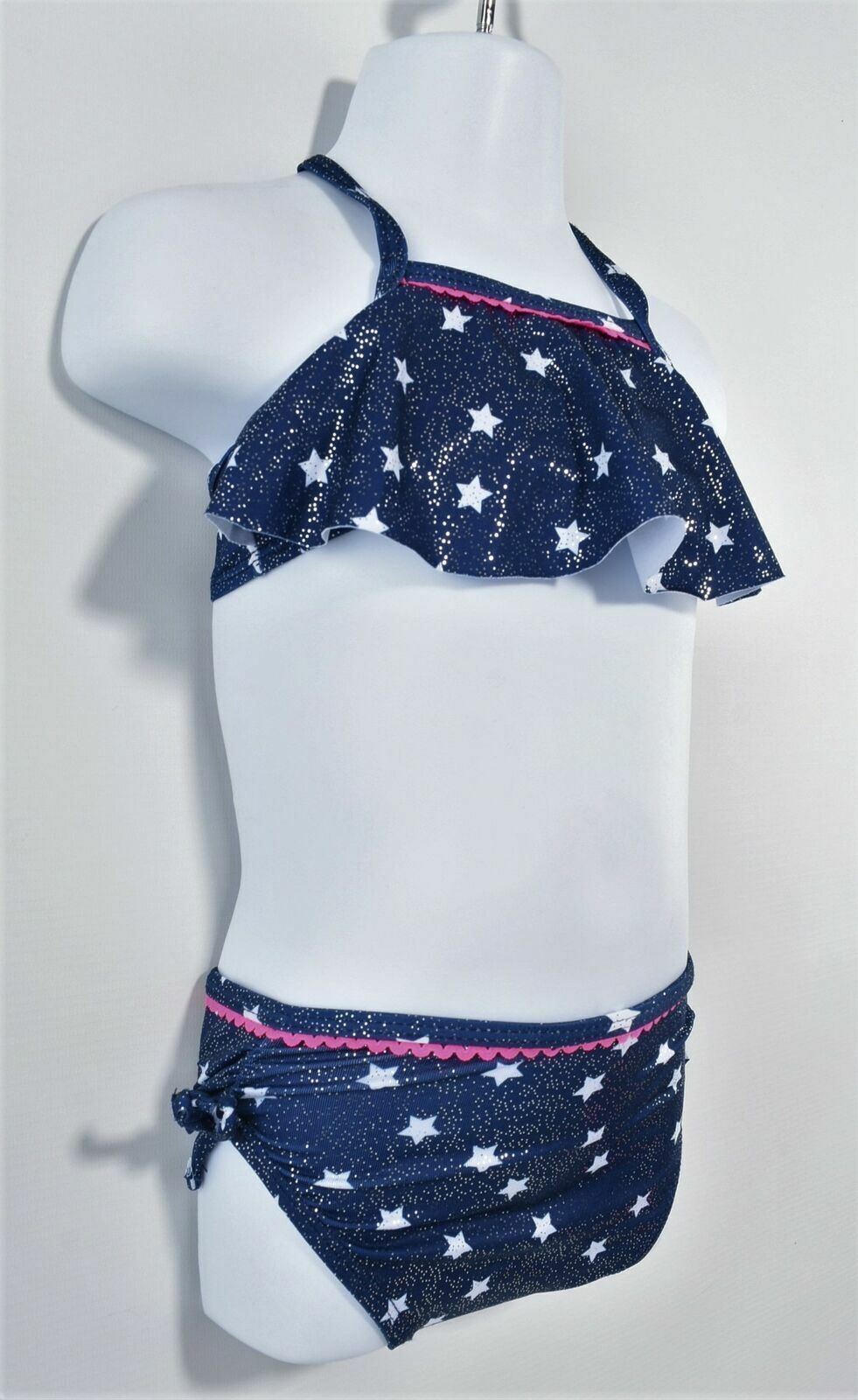 PINK PLATINUM Girls Navy Star Pattern 2-pc Bikini Swimsuit- 2 years to 3 years