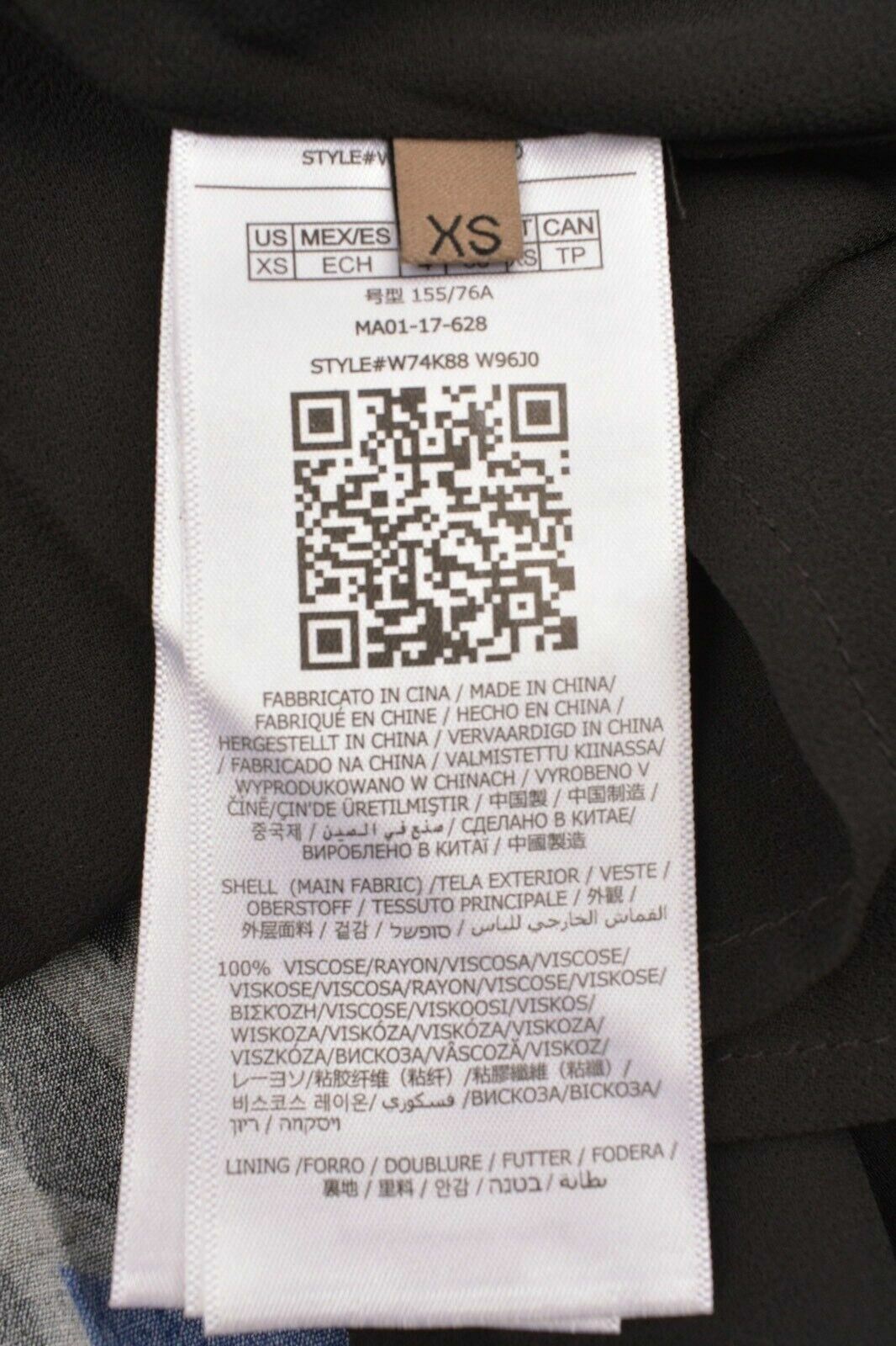 GUESS Women's Black/Blue Printed Dress, size UK 4