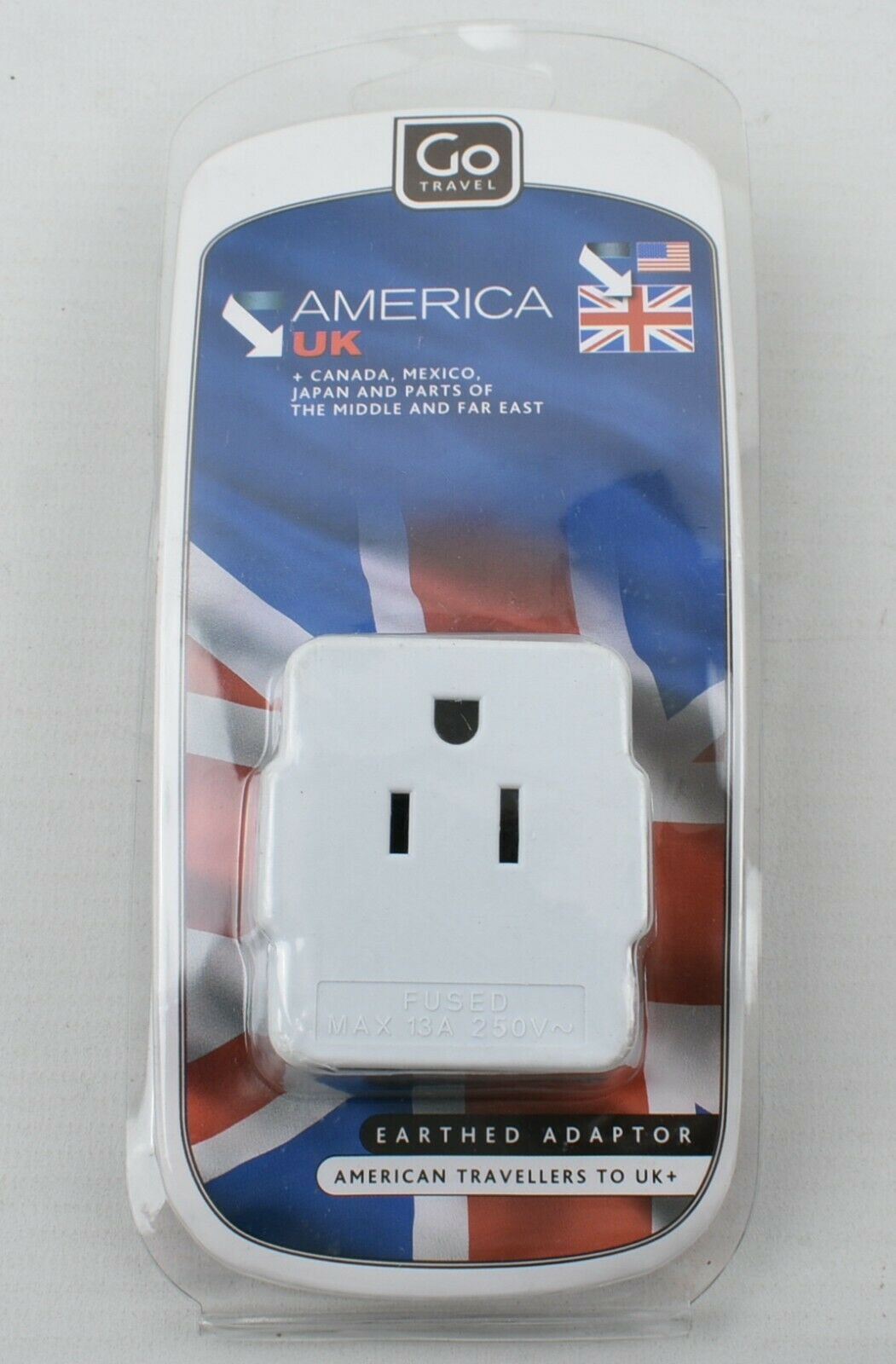 GO TRAVEL Earthed Adaptor - USA to UK (American Travellers to UK)