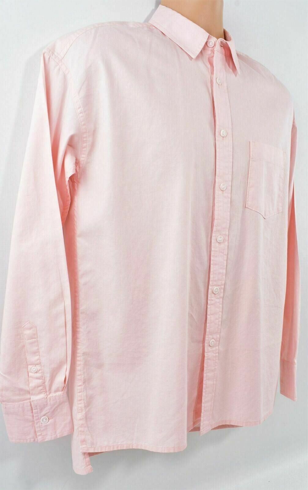 TOPMAN Men's Long Sleeved Casual Shirt, Pastel Pink, size S