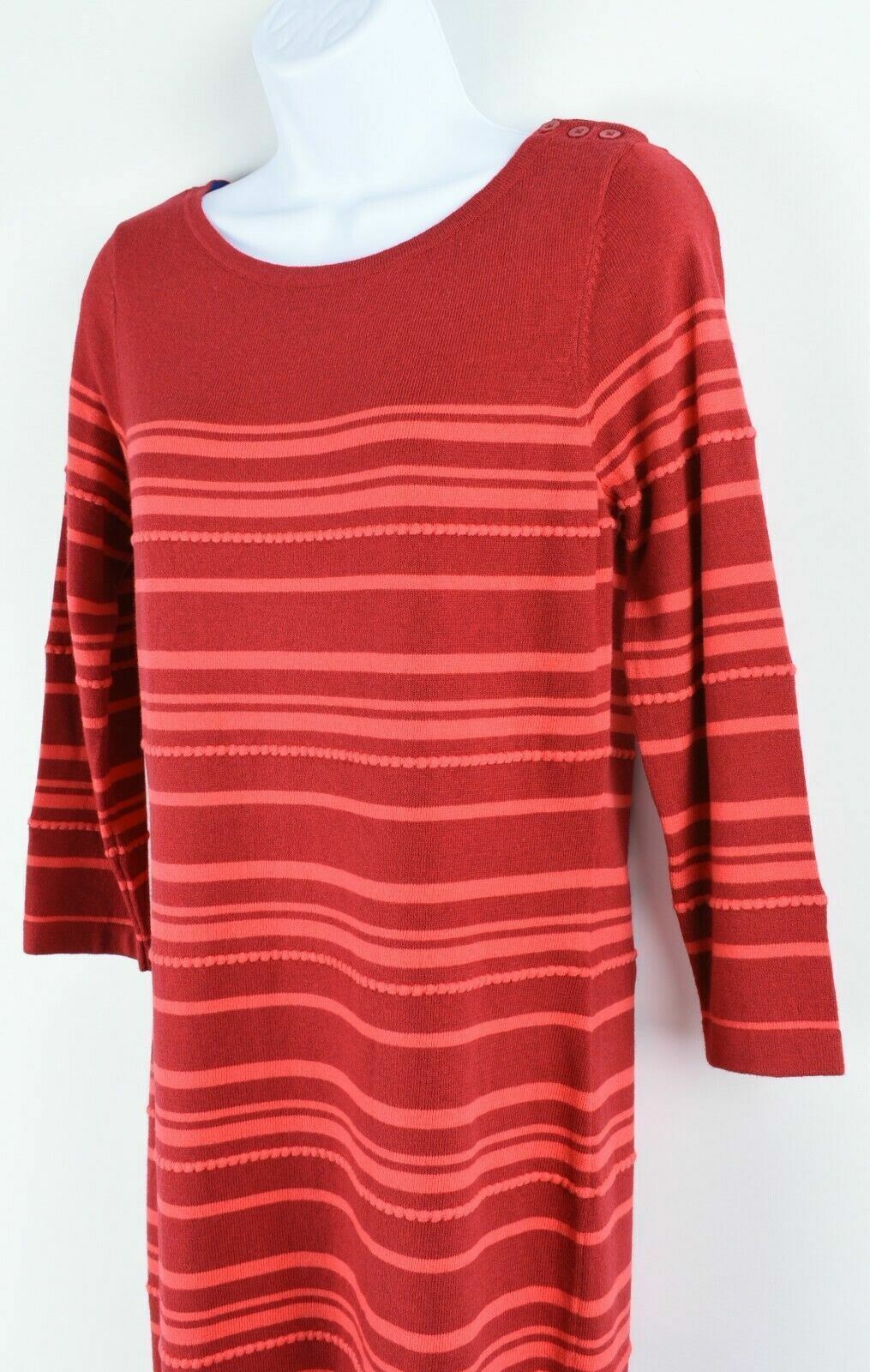 PARAPHRASE Women's Red/Striped Knitted Dress (10% wool), size UK 10
