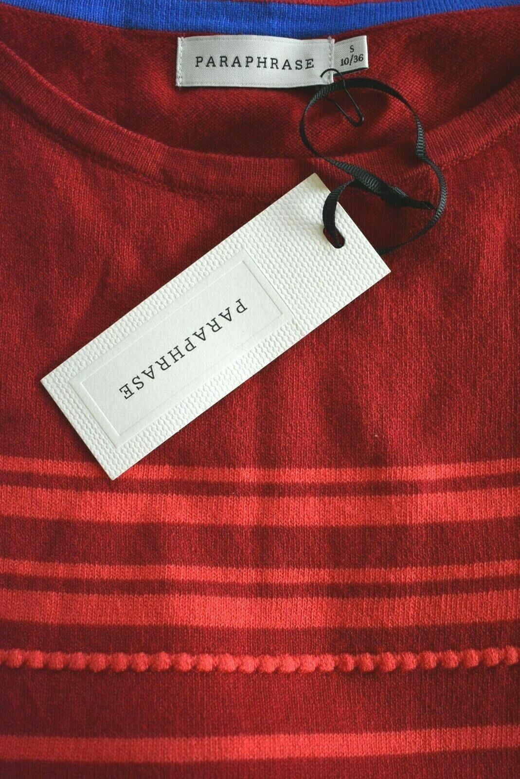 PARAPHRASE Women's Red/Striped Knitted Dress (10% wool), size UK 10