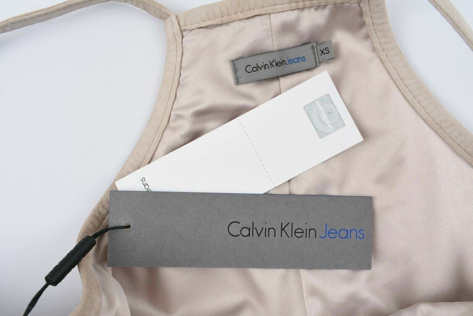 CALVIN KLEIN JEANS Women's 100% Goat Suede Top, Beige, size XS