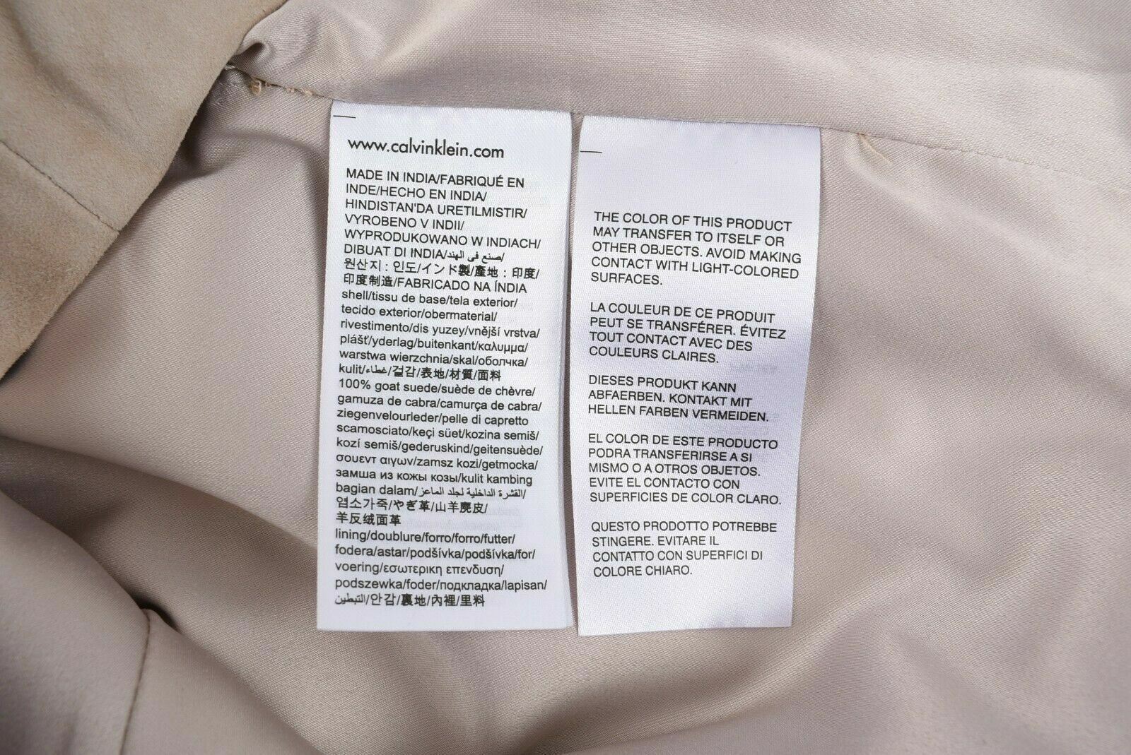 CALVIN KLEIN JEANS Women's 100% Goat Suede Top, Beige, size XS