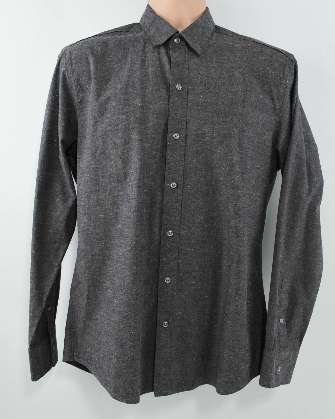 WRK MATERIALS Men's Grey Cotton Long Sleeved Shirt Size M