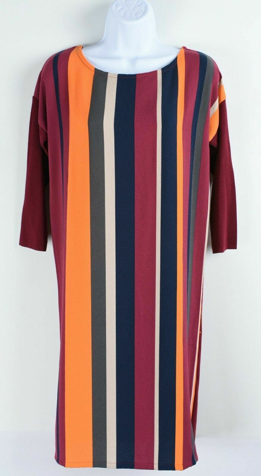 UNITED COLORS OF BENETTON Women's Burgundy & Striped Dress, size XS