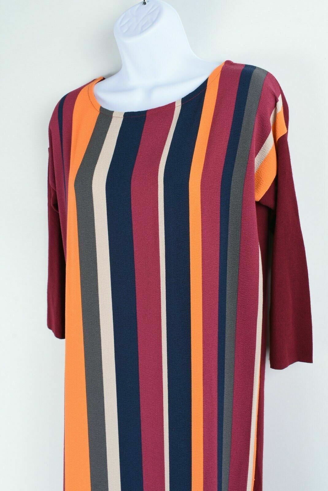 UNITED COLORS OF BENETTON Women's Burgundy & Striped Dress, size XS