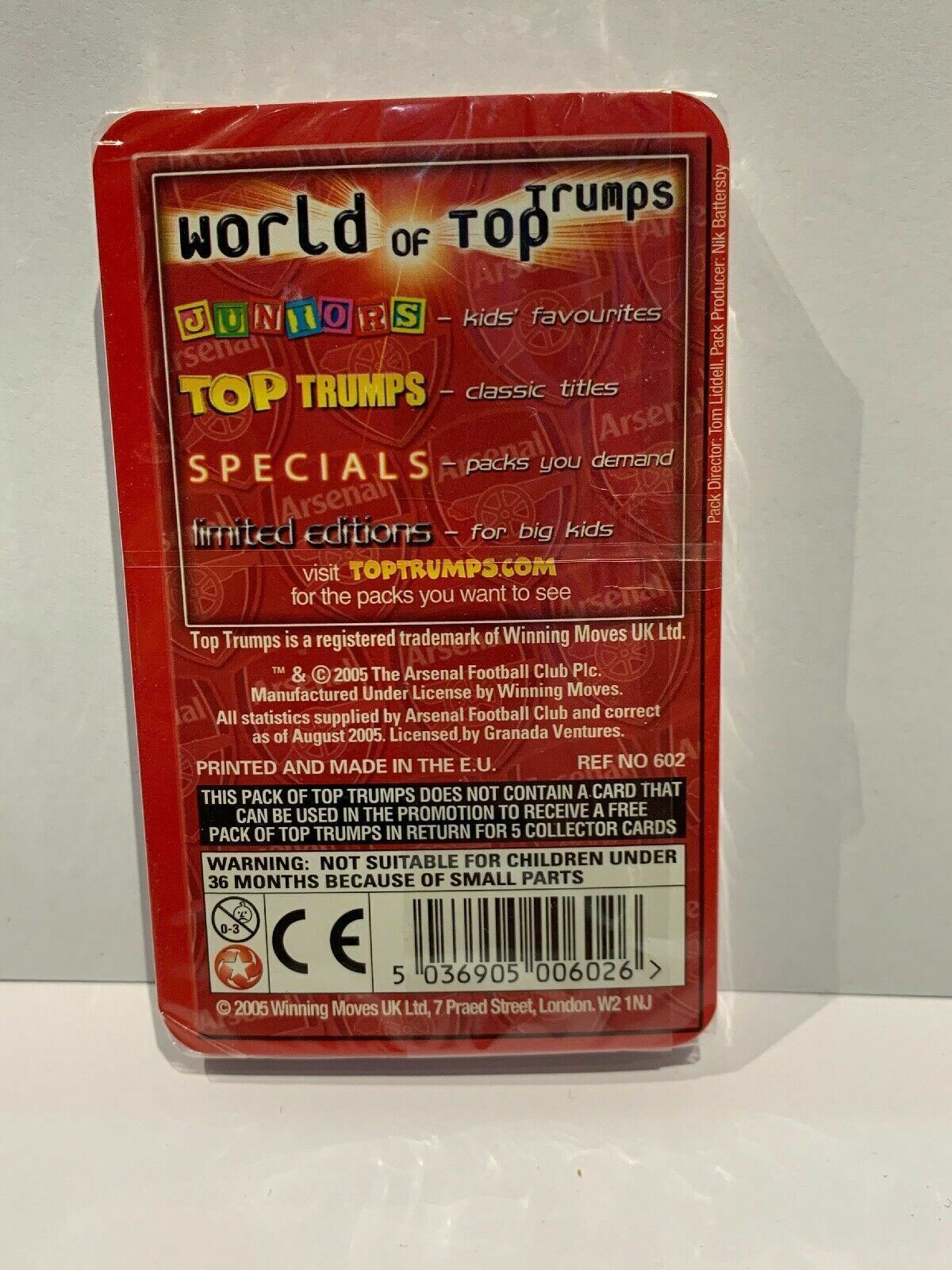 Arsenal 05/06 Season Top Trumps Specials Card Game Rare Sealed 2005
