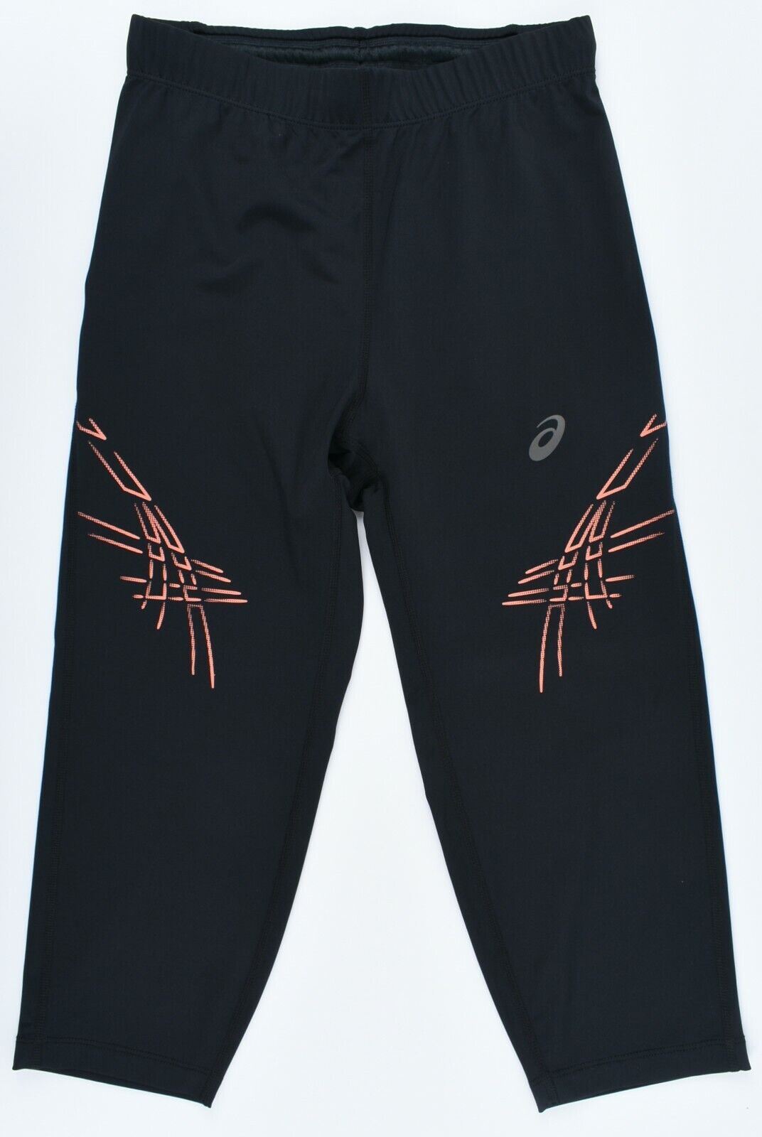 ASICS Women's Running Stripe Knee Tight Leggings, Black/Coral, size XS