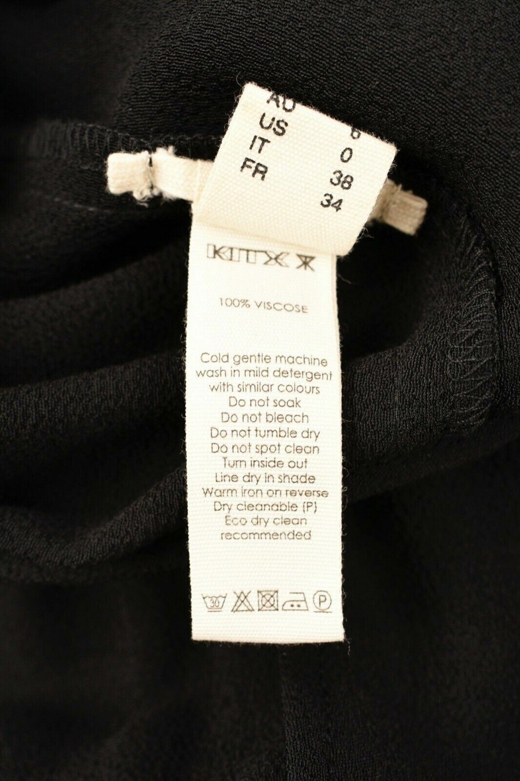 KITX Women's Black Maxi Skirt, Irregular Hem, size UK 6 / IT 38