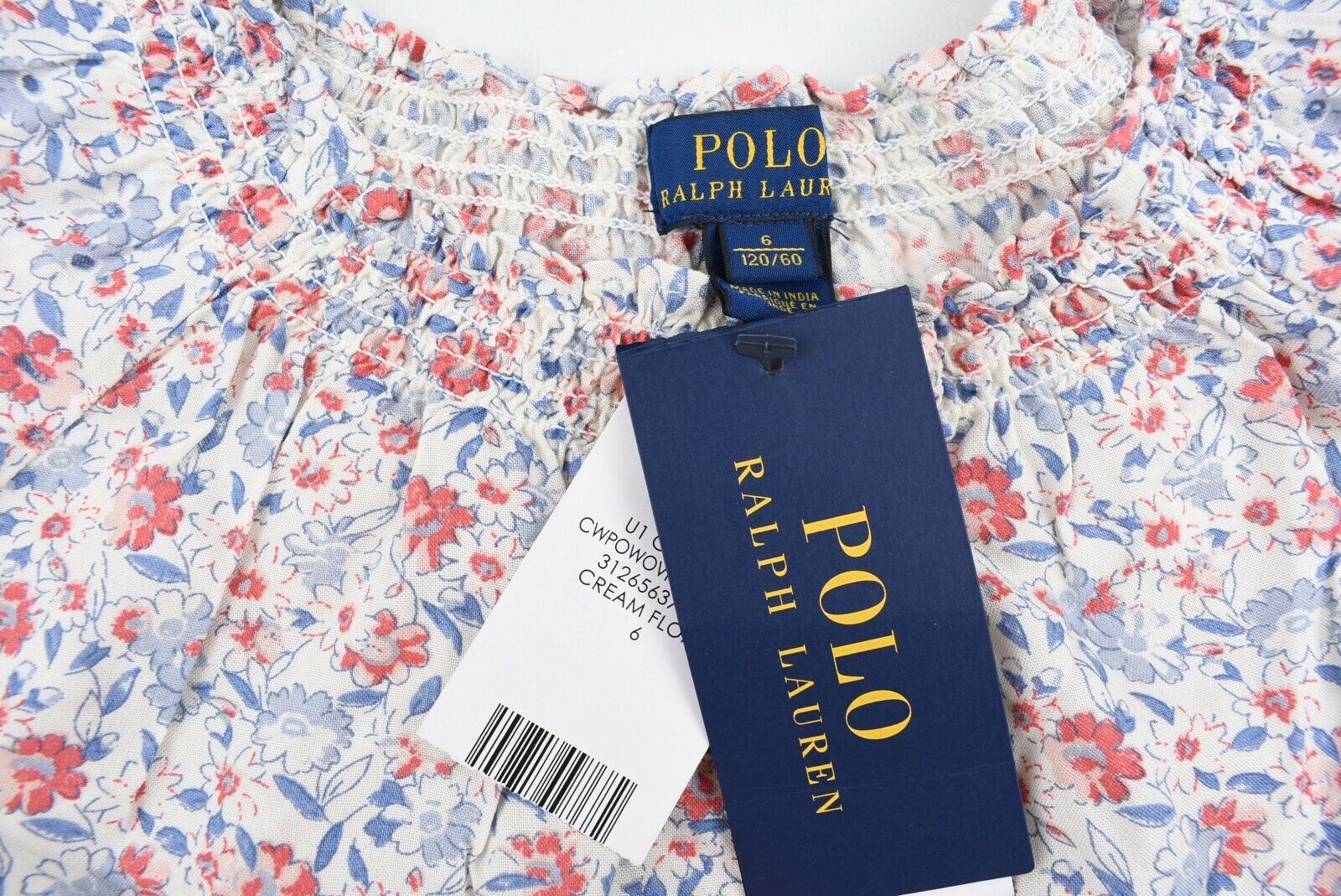 POLO RALPH LAUREN Girls' Short Sleeve Floral Top, size 6 years