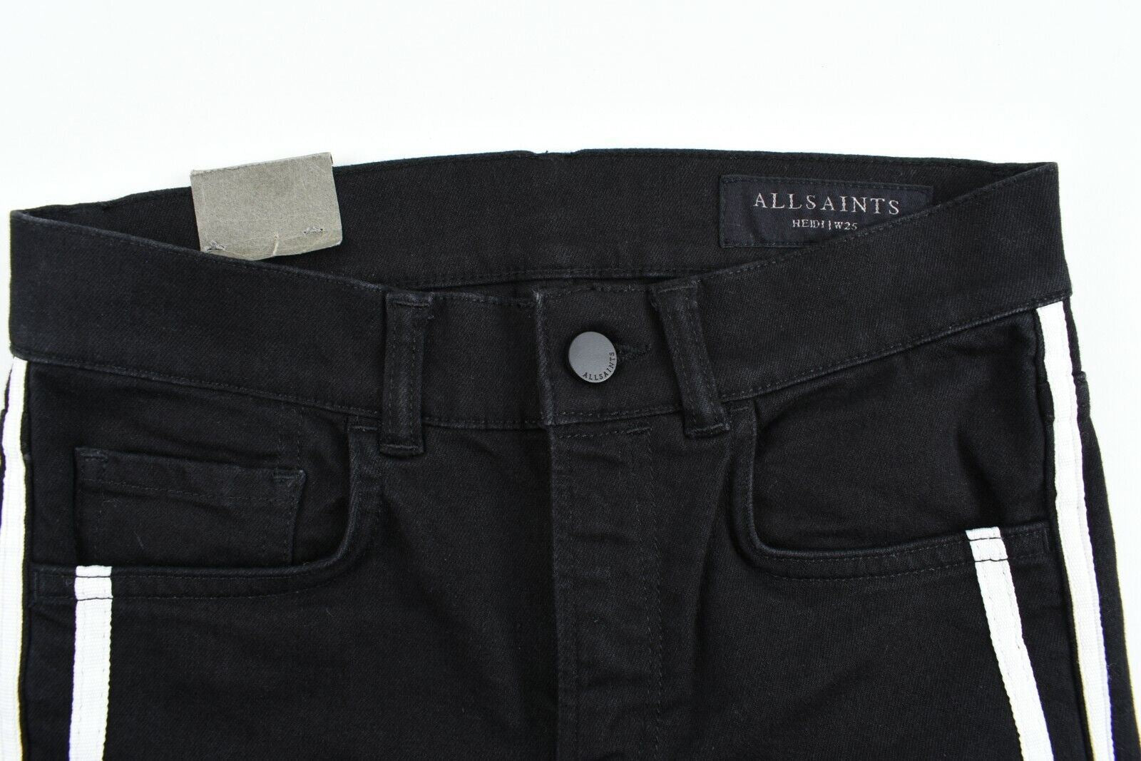 ALLSAINTS Women's HEIDI Flare Leg High Rise Cropped Jeans, Black, size W25