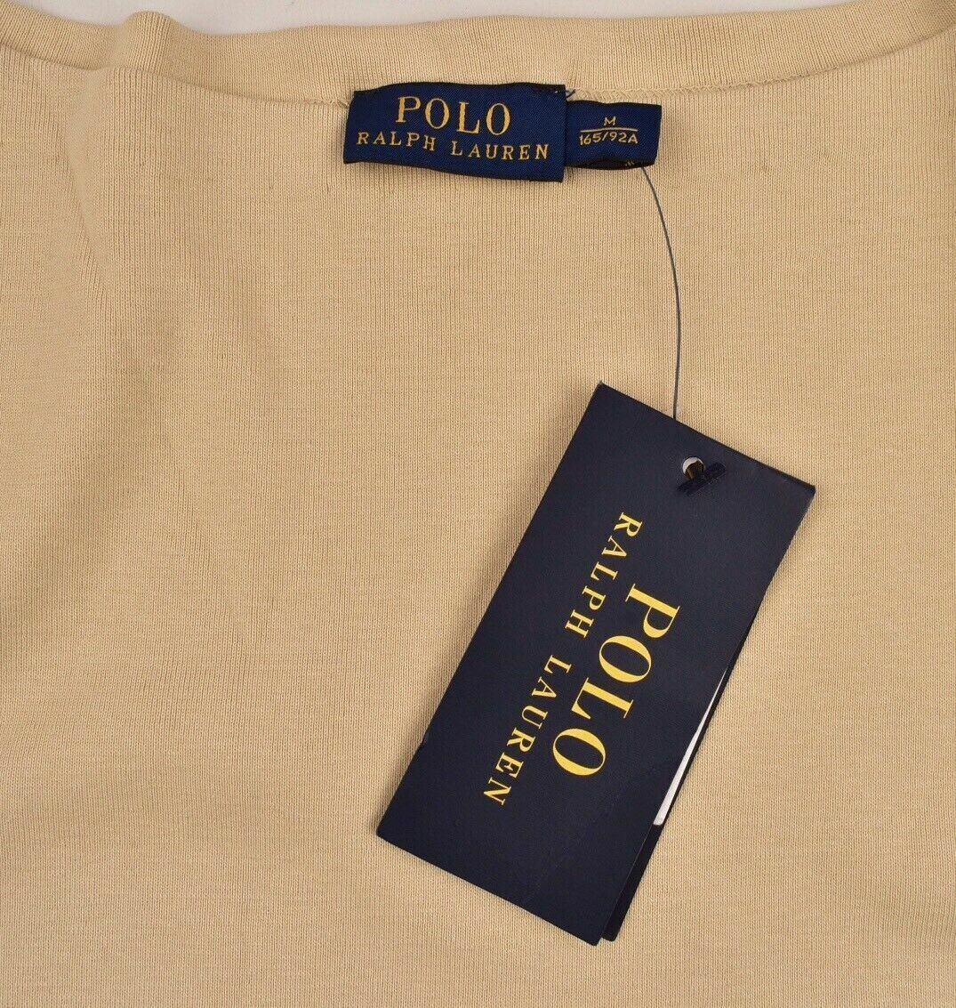 POLO RALPH LAUREN Women's Beige Boat Neck 3/4 Sleeve top, size MEDIUM