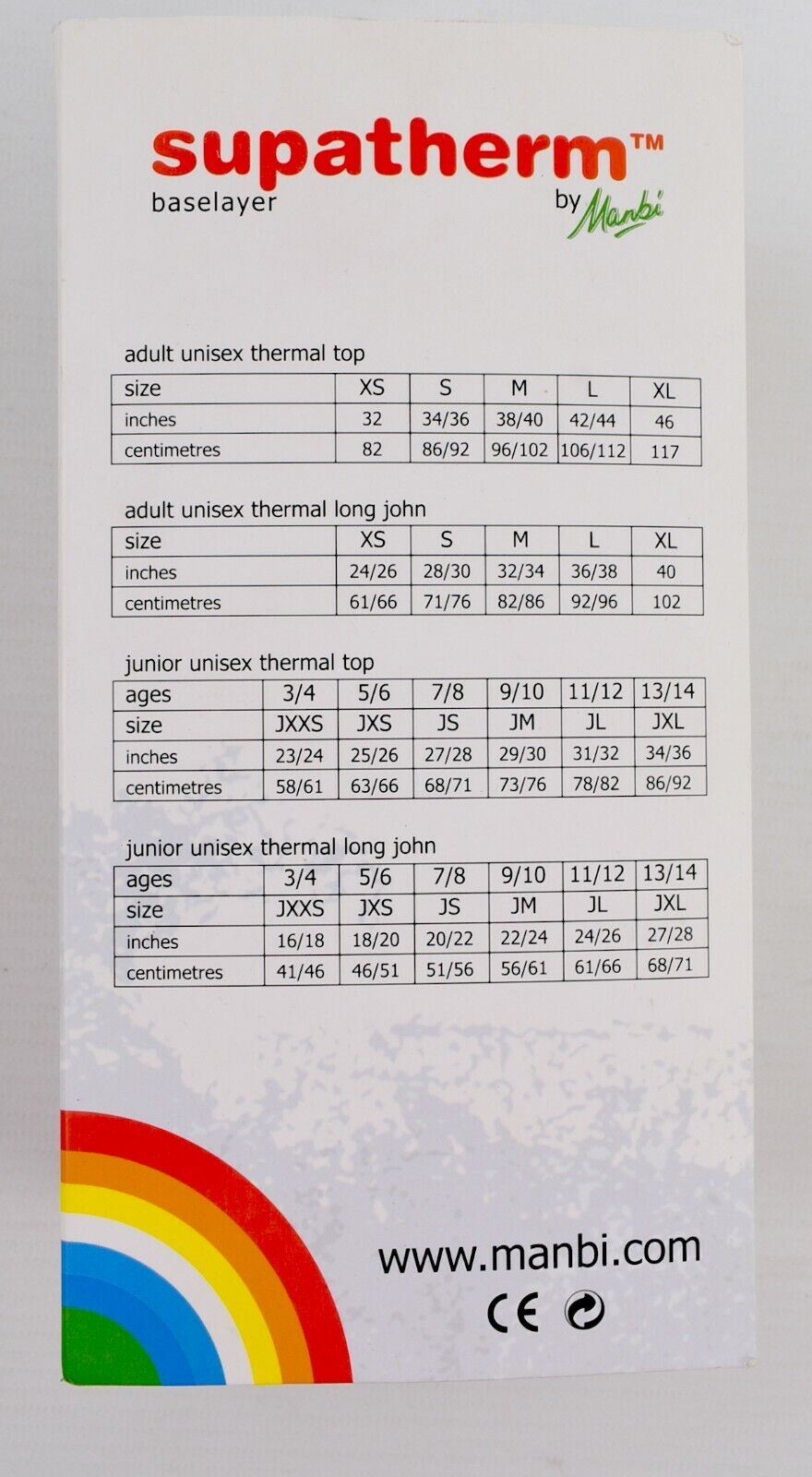 MANBI - SUPATHERM Baselayer, Men's Women's Thermal Top, Black, size L