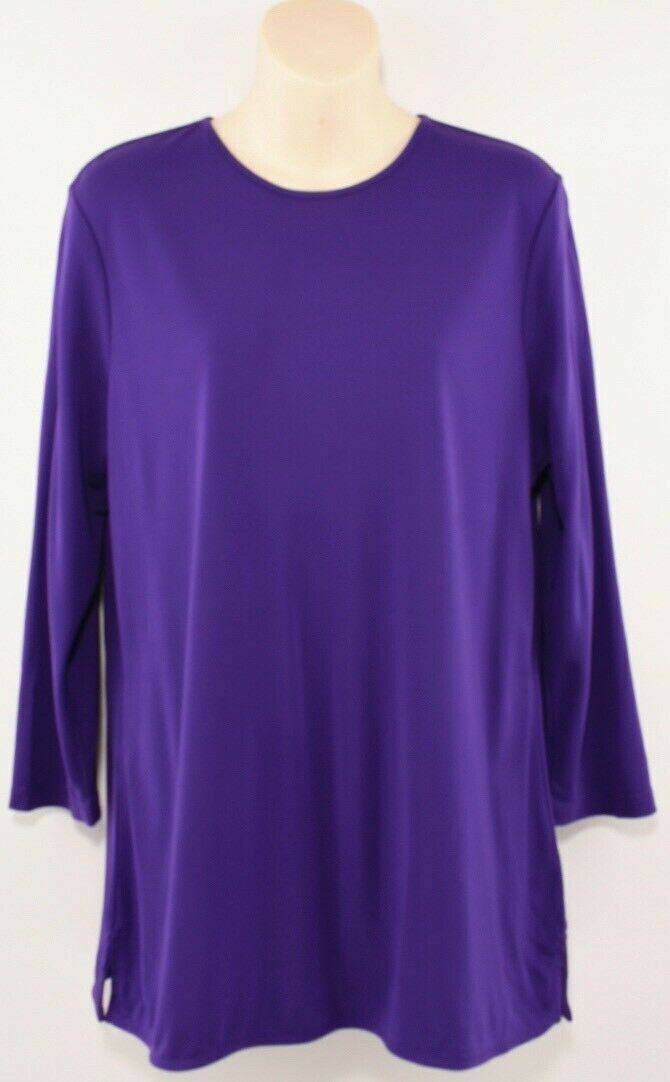 LAUREN RALPH LAUREN Womens 3/4 Sleeve Top, Violet, size LARGE