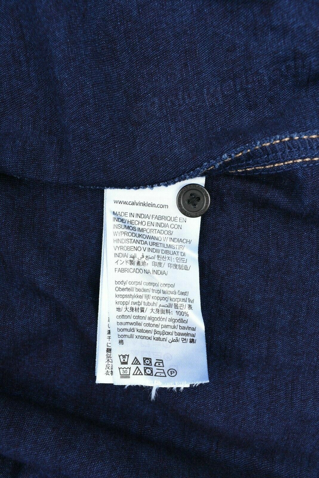 CALVIN KLEIN JEANS Men's Button Neck T-shirt, True Indigo Blue, size L