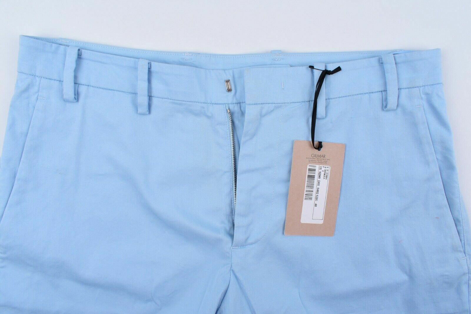 N°21 Women's OVERSIZED Bermuda Shorts, Light Blue, Cotton, size UK 8 / IT 40