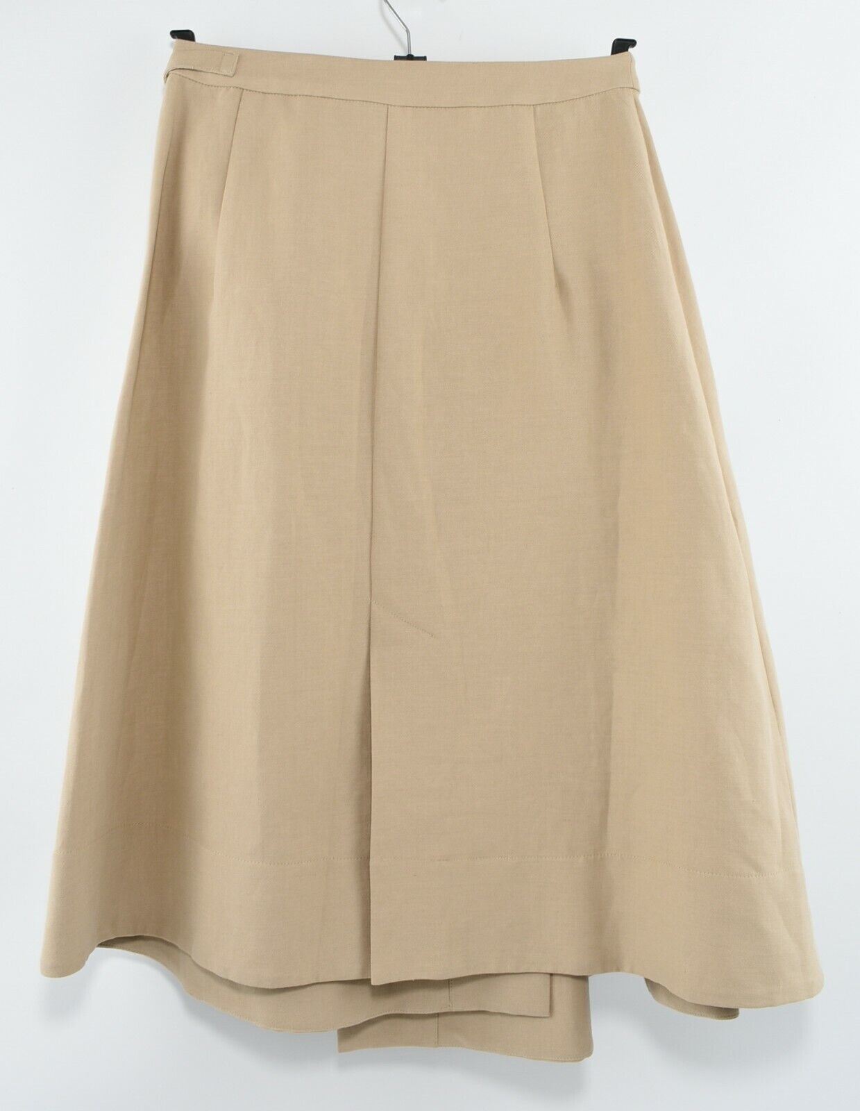 FINERY Women's OCEAN Cotton/Linen Midi Wrap Skirt, Stone, size UK 8