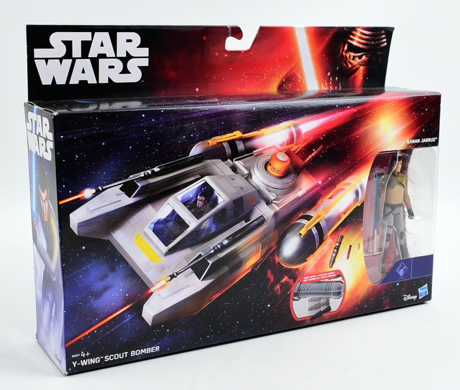 Star Wars Rebels Y-WING SCOUT BOMBER & KANAN JARRUS Figure (by Hasbro)