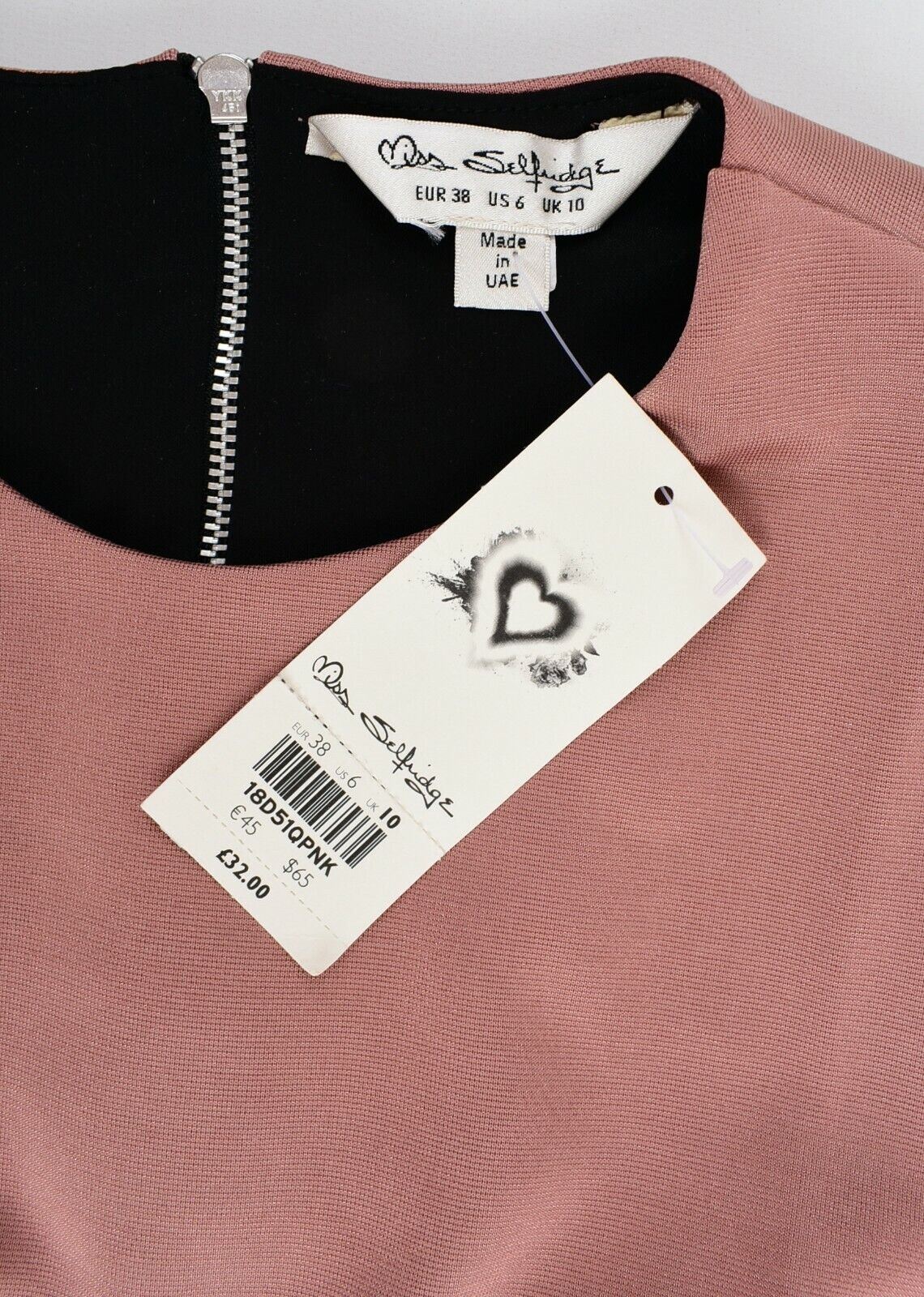 MISS SELFRIDGE Women's Shoulder Cut-Out Pencil Dress, Dusty Pink, size UK 10