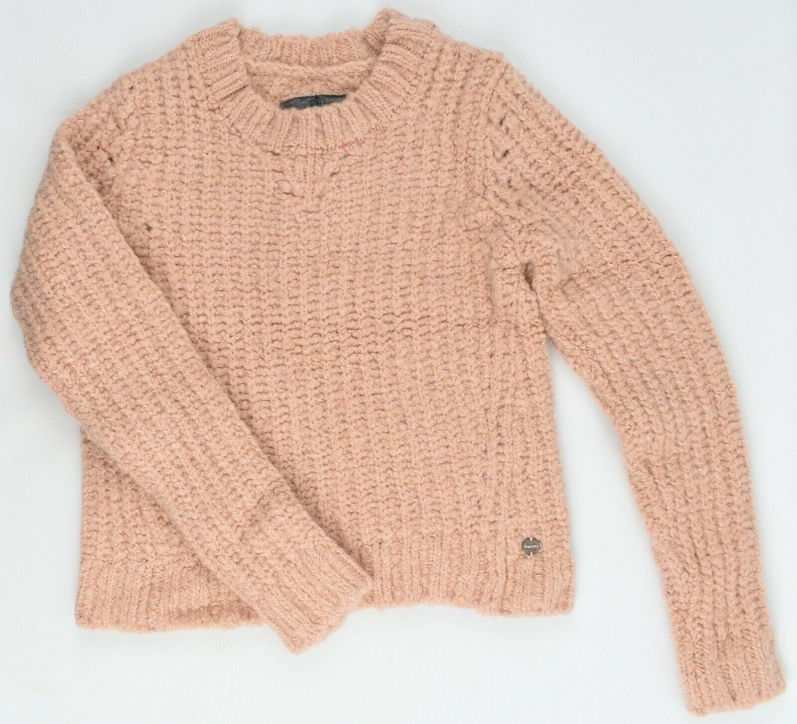 SUPERDRY Women's Super Engineered Cropped Jumper, Blush Pink, size M