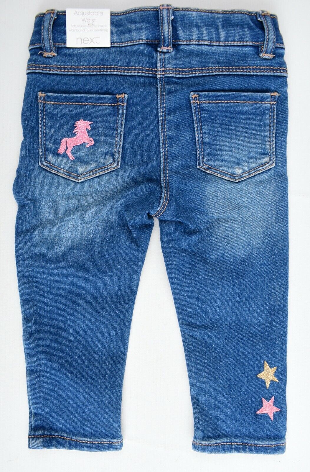 NEXT Bundle of 2x Baby Girls' Jeans, Floral/Star Print, size 6-9 months