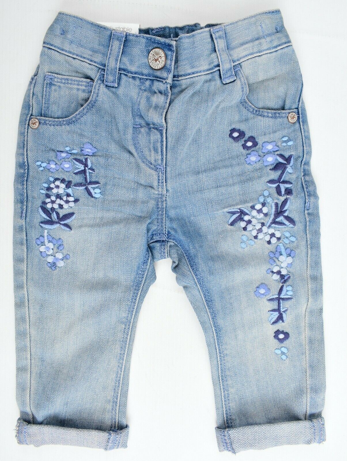 NEXT Bundle of 2x Baby Girls' Jeans, Floral/Star Print, size 6-9 months