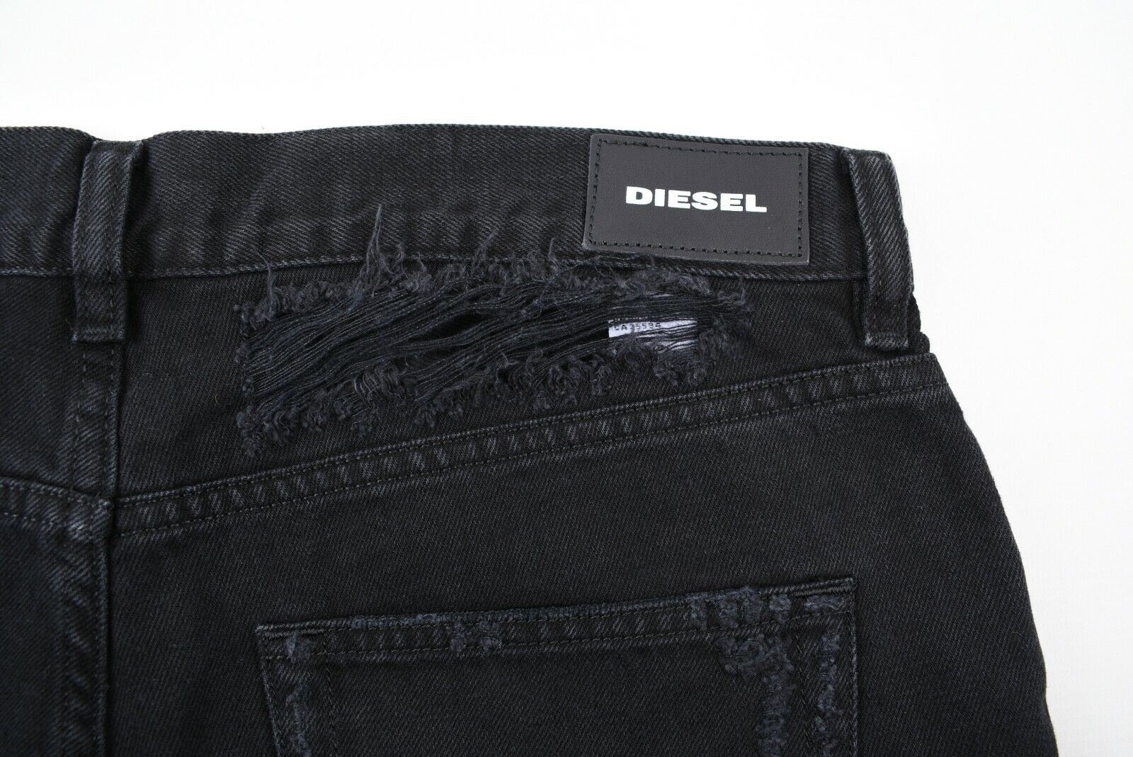 DIESEL Women's ARYEL Ripped Jeans Cropped Leg, Black, size W29 L30