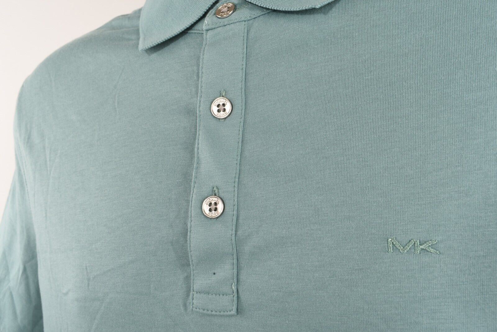 MICHAEL KORS Men's Soft Cotton Polo Shirt, Mint Green, size SMALL