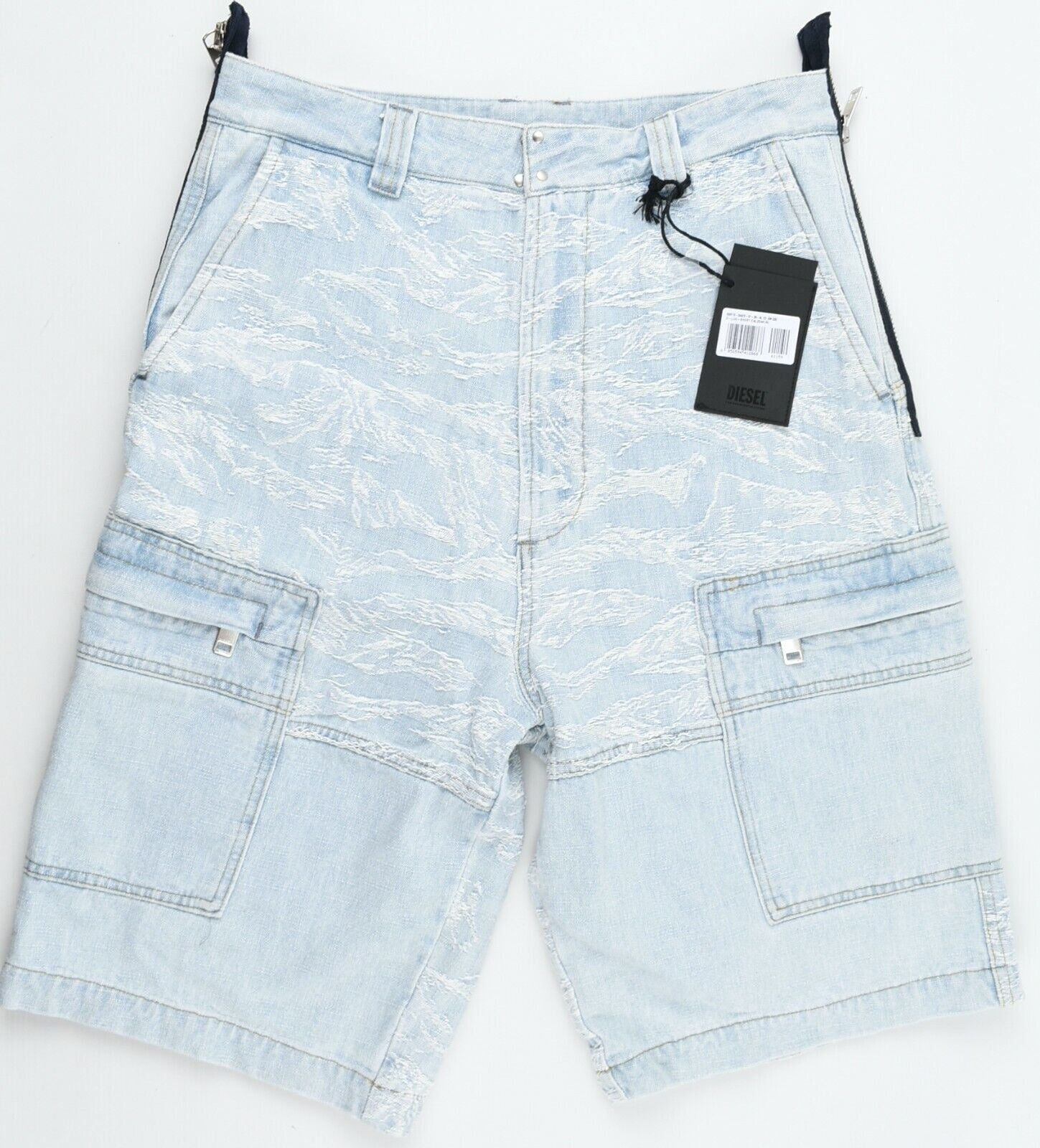DIESEL Men's D-LUK Relaxed Waist Utility Denim Shorts, Blue, size W28