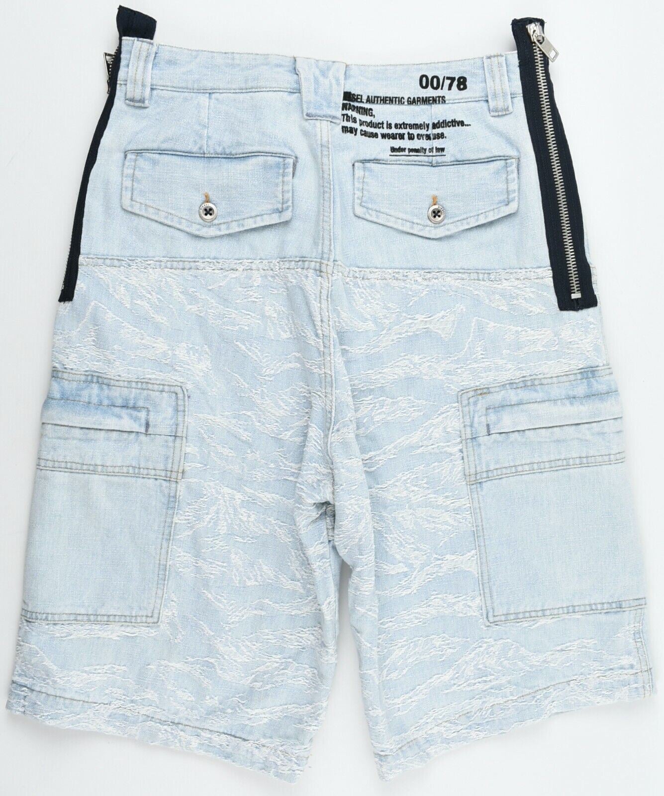 DIESEL Men's D-LUK Relaxed Waist Utility Denim Shorts, Blue, size W28