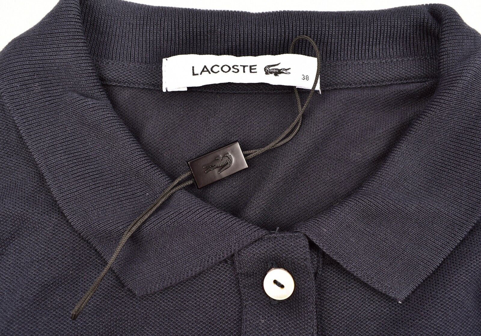 LACOSTE Women's Long Sleeve Top, Navy Blue, UK 10 / FR 38