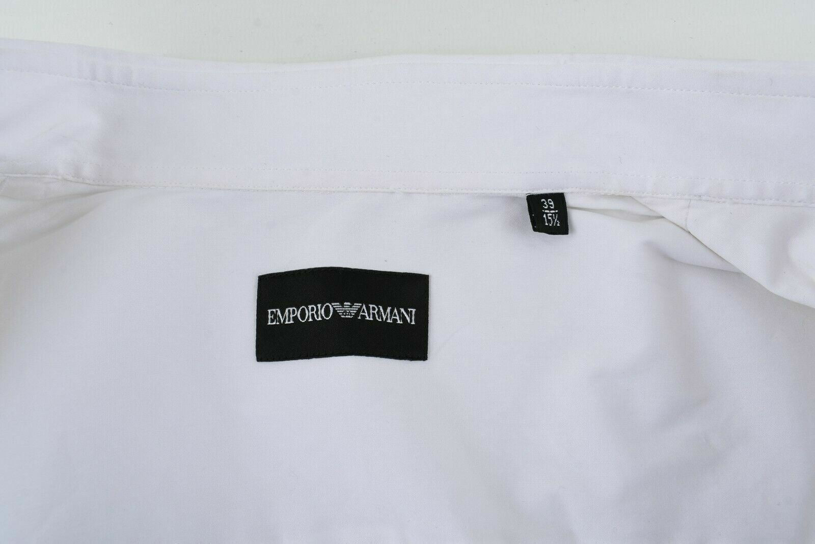 EMPORIO ARMANI Men's Ivory Shirt, Stretch Cotton, size collar 15.5" chest 39"