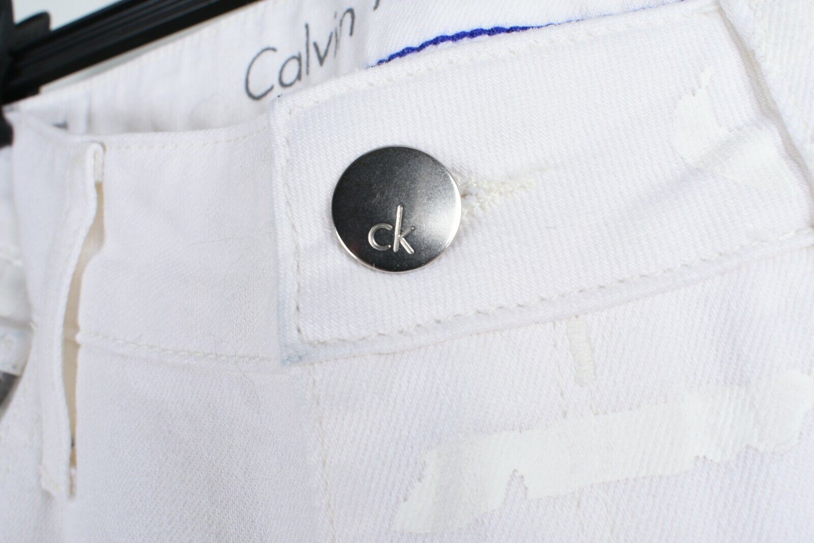 CALVIN KLEIN Women's BOYFRIEND Jeans, Slim Fit, White Graffiti, size W30 L31