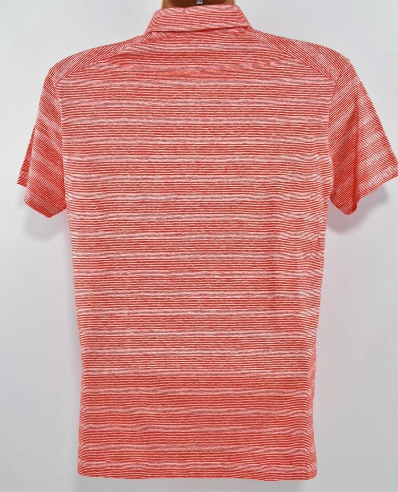 RICHARD JAMES Men's Red and White Short Sleeved Polo Shirt- Size S