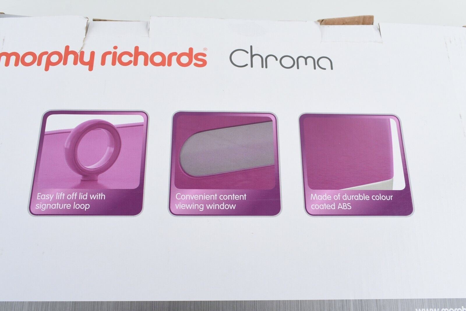 MORPHY RICHARDS - CHROMA Bread Bin, Orchid Purple