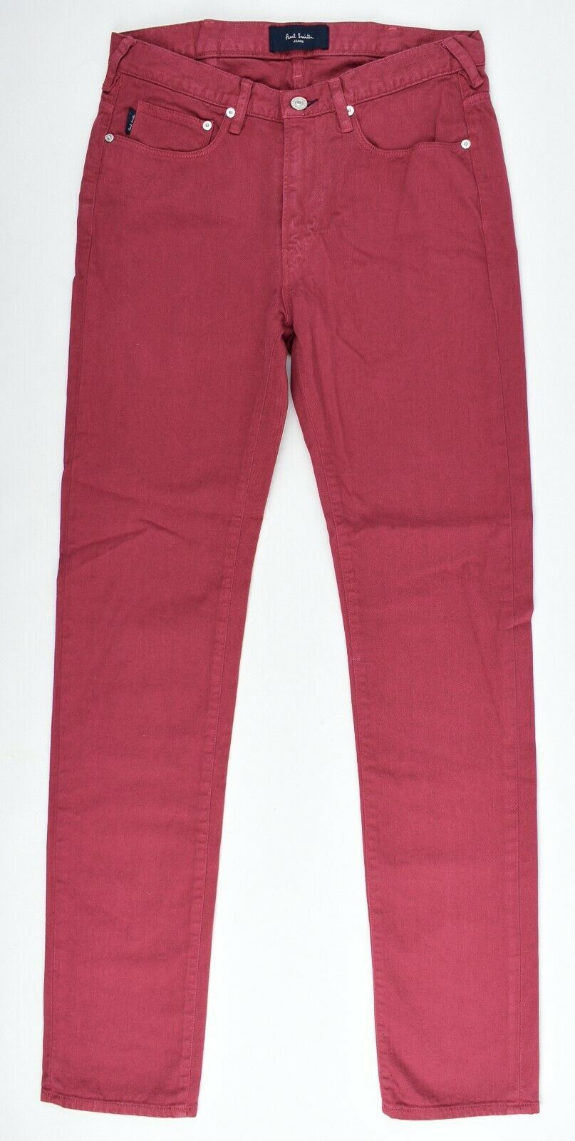 PAUL SMITH Men's Slim Leg Denim Jeans, Burgundy Red, size W29 R
