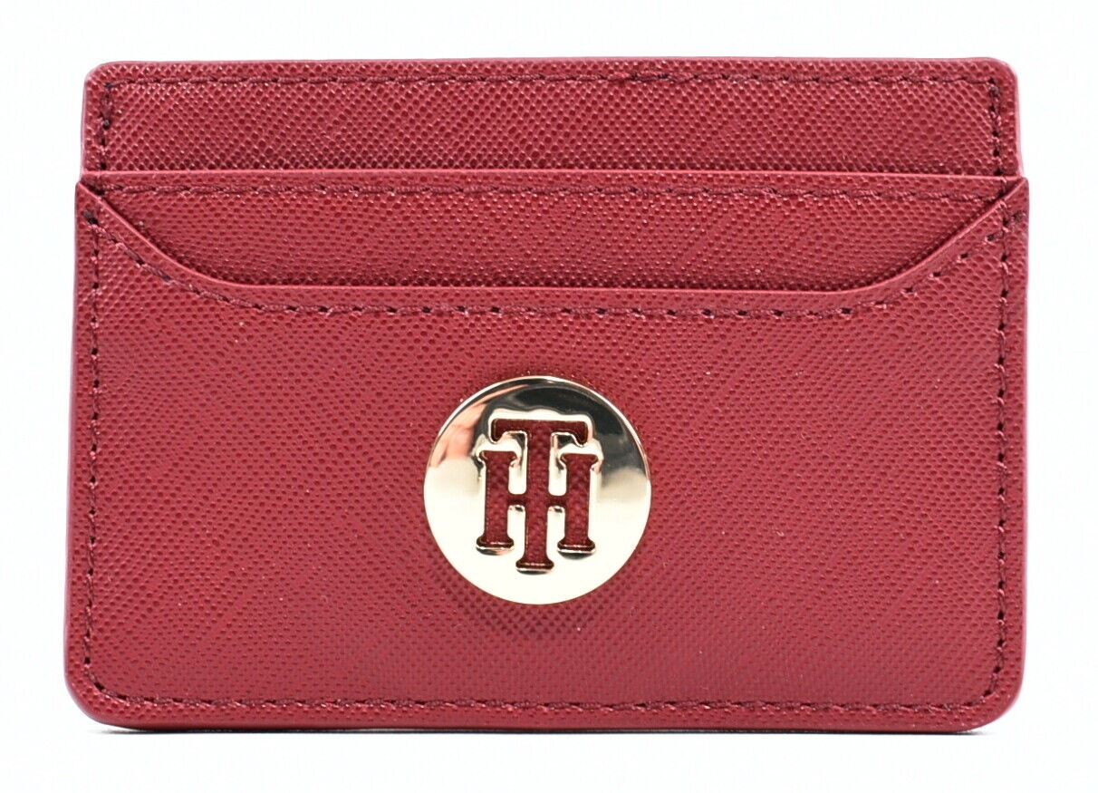 TOMMY HILFIGER Women's HONEY Card Holder, Cabernet Red, Boxed