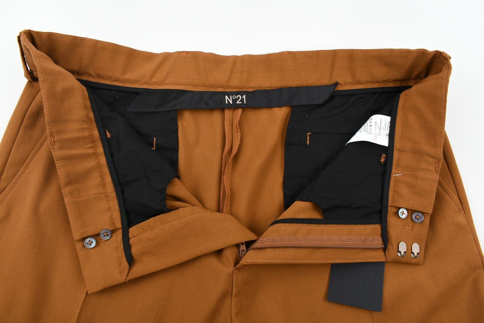 N°21 Men's Lightweight 100% Wool Brown Trousers Pants, size W36 short