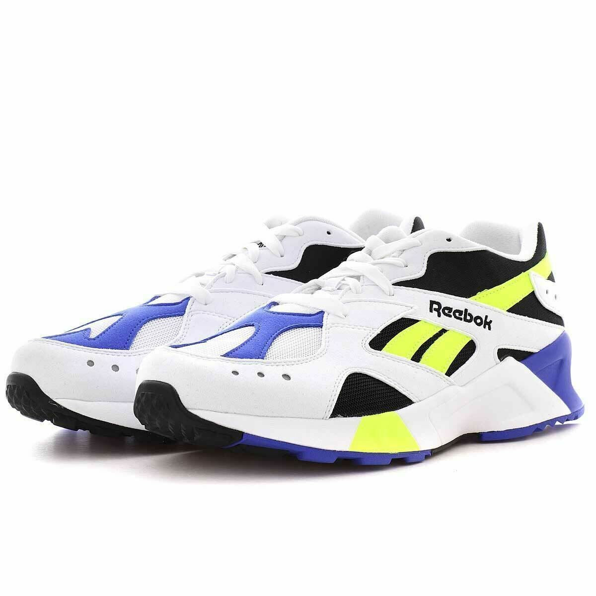 REEBOK Women's AZTREK Classic Trainers, Running Shoes, White/Blue/Yellow, UK 5.5