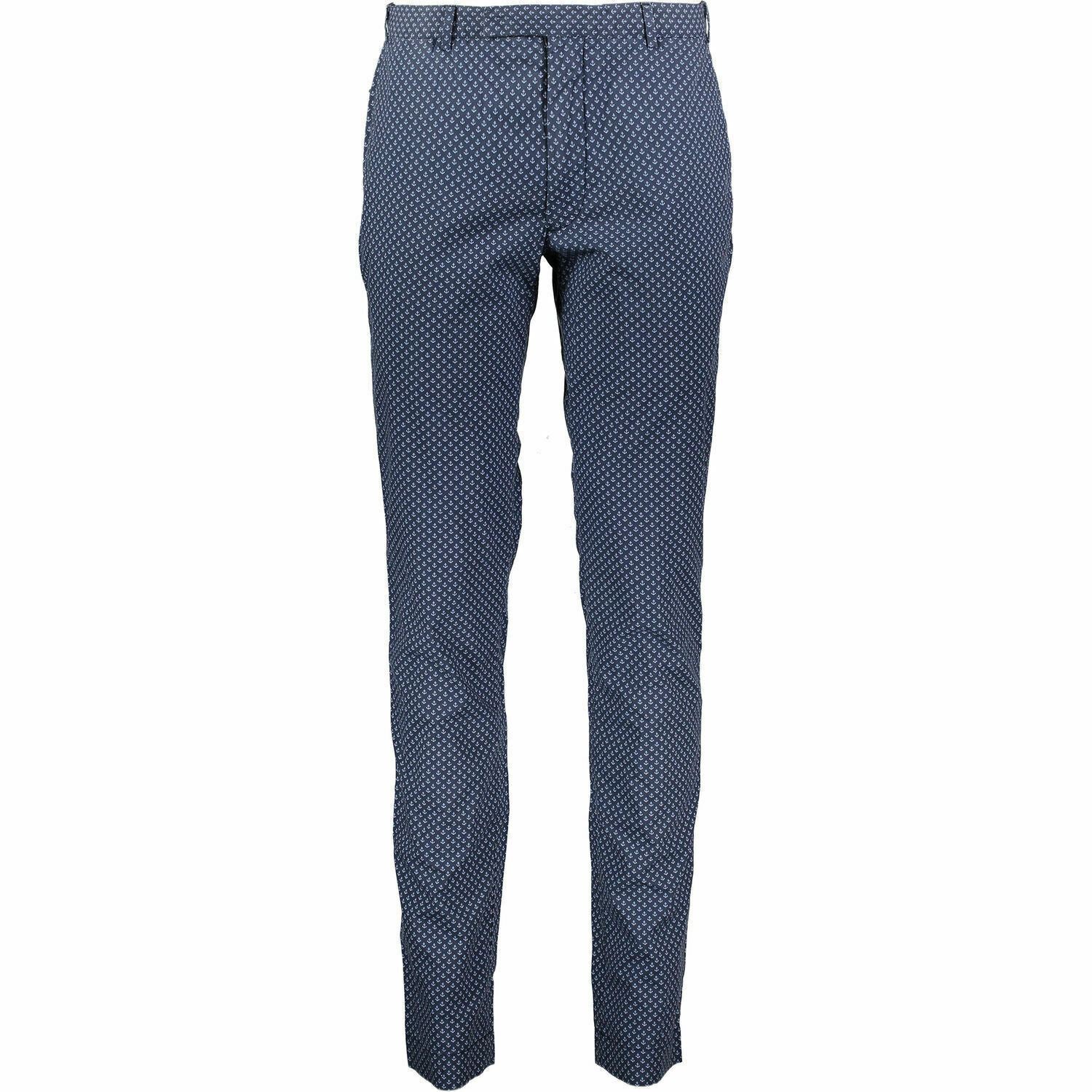 POLO RALPH LAUREN Men's HUDSON Chino Trousers, Blue/Anchor Print, size W31 L34
