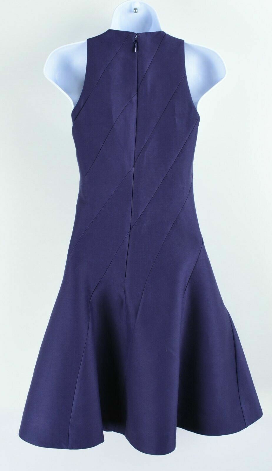 HALSTON HERITAGE Women's Cotton & Silk Fit and Flare Dress, Blue, size UK 8