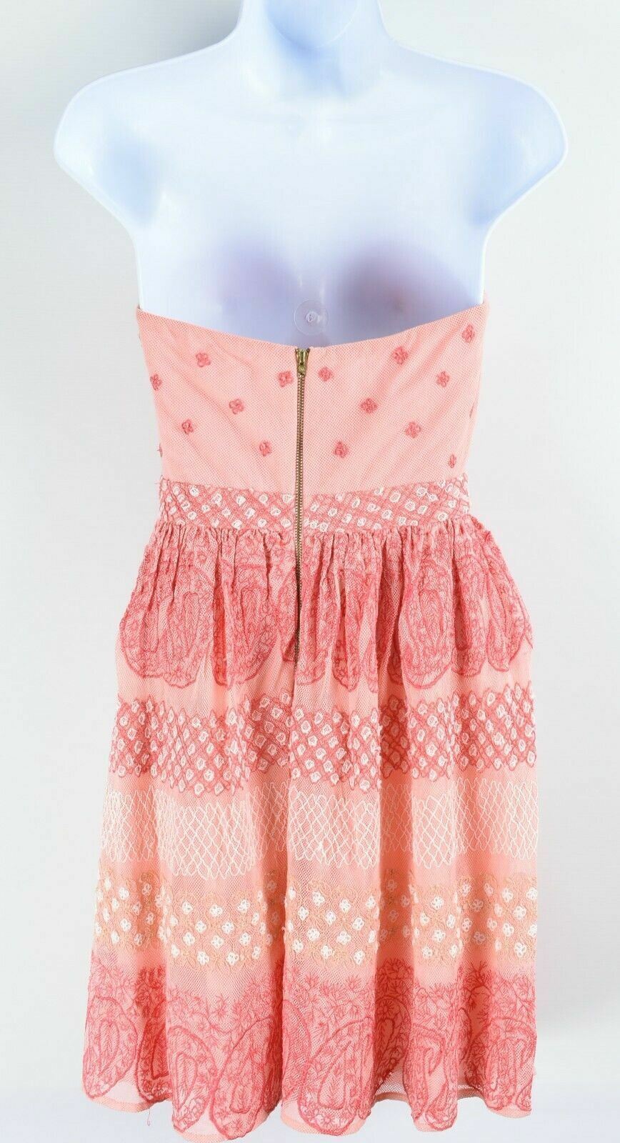 MANOUSH Women's Beautiful Textured Bustier Mini Dress, Red/Pink, size UK 8