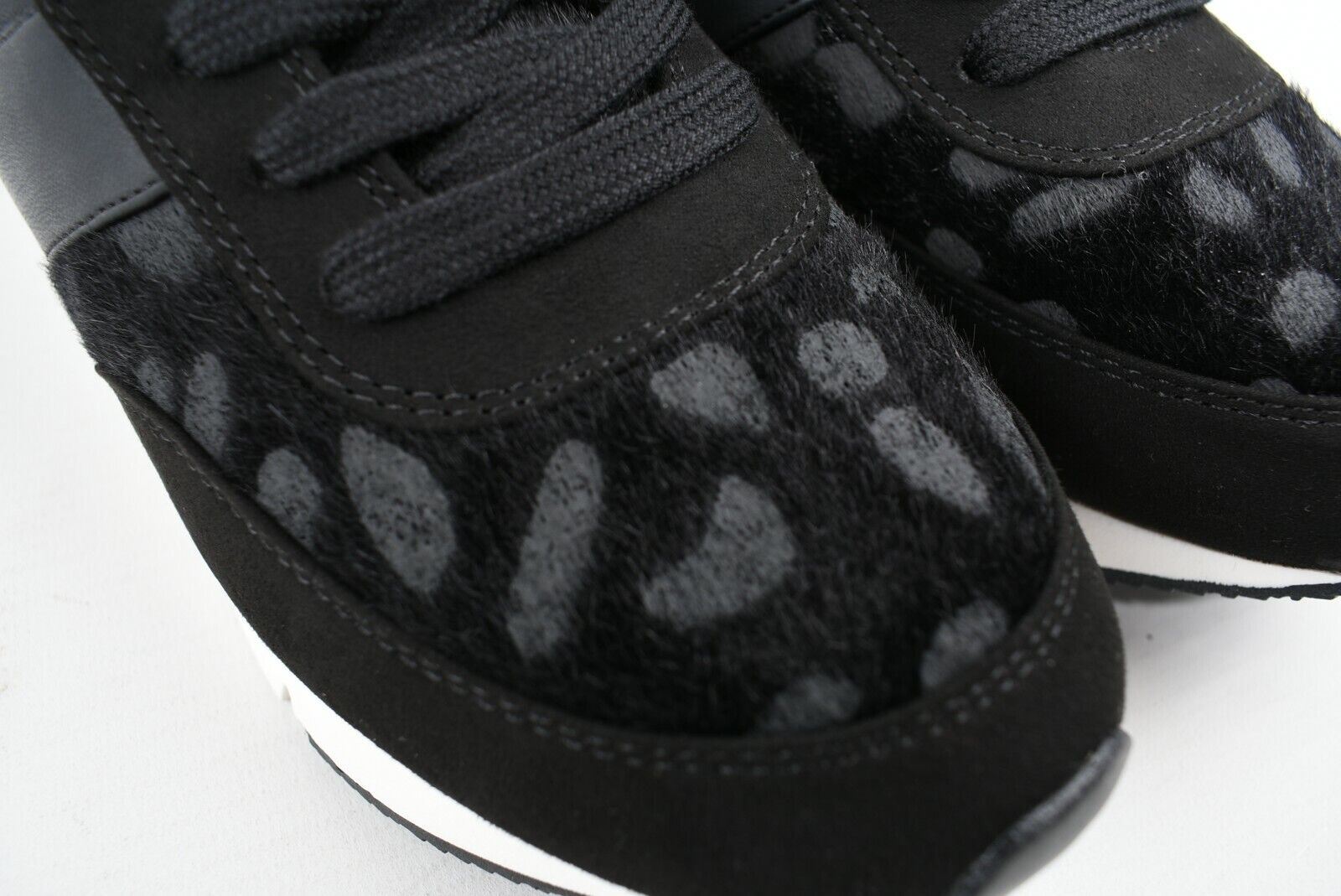 CALVIN KLEIN Women's TEA Hairy Animal Pattern Trainers, Black, size UK 6